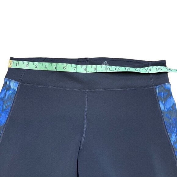 Adidas Climalite Women's Capris Tights Navy Blue & White Activewear L Large - Picture 6 of 11
